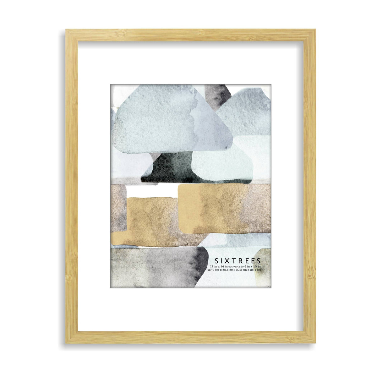 Matted Wood Picture Frame with Beveled Mat