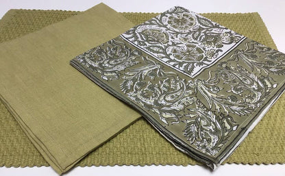 Hand Woven Cotton Placemat, Lemongrass Green