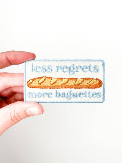 Less Regrets More Baguettes Iron-On Patch