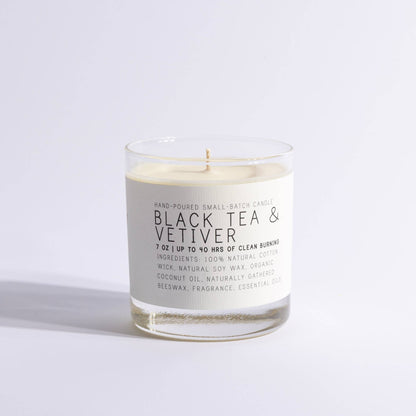 Black Tea Vetiver Glass Candle