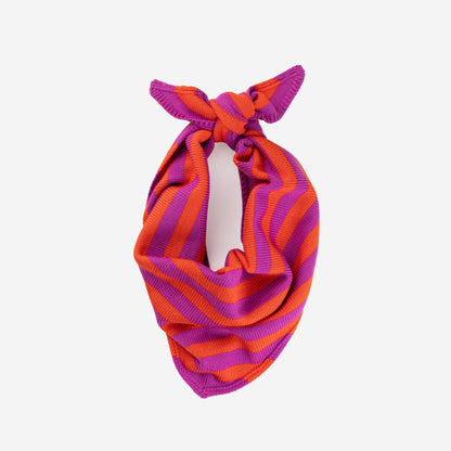 Simple Stripe Knit Triangle Scarf Neckerchief
