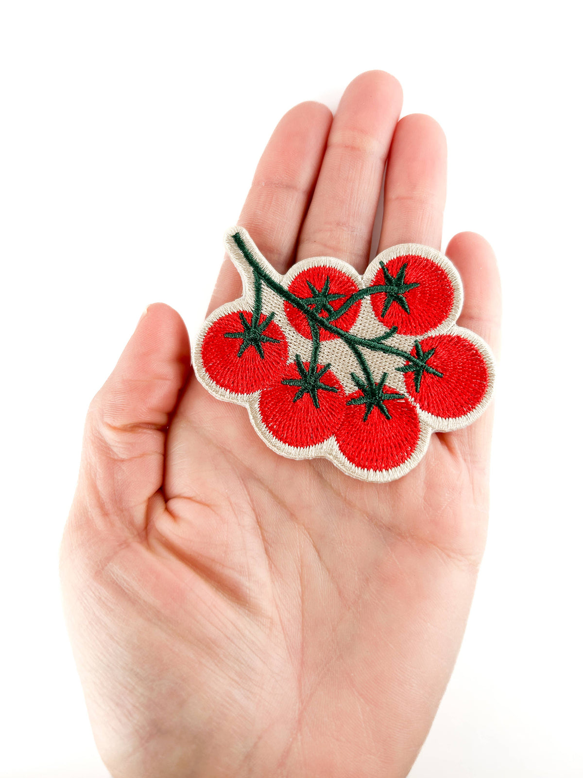 Tomato Vine Embroidered Iron-On Patch