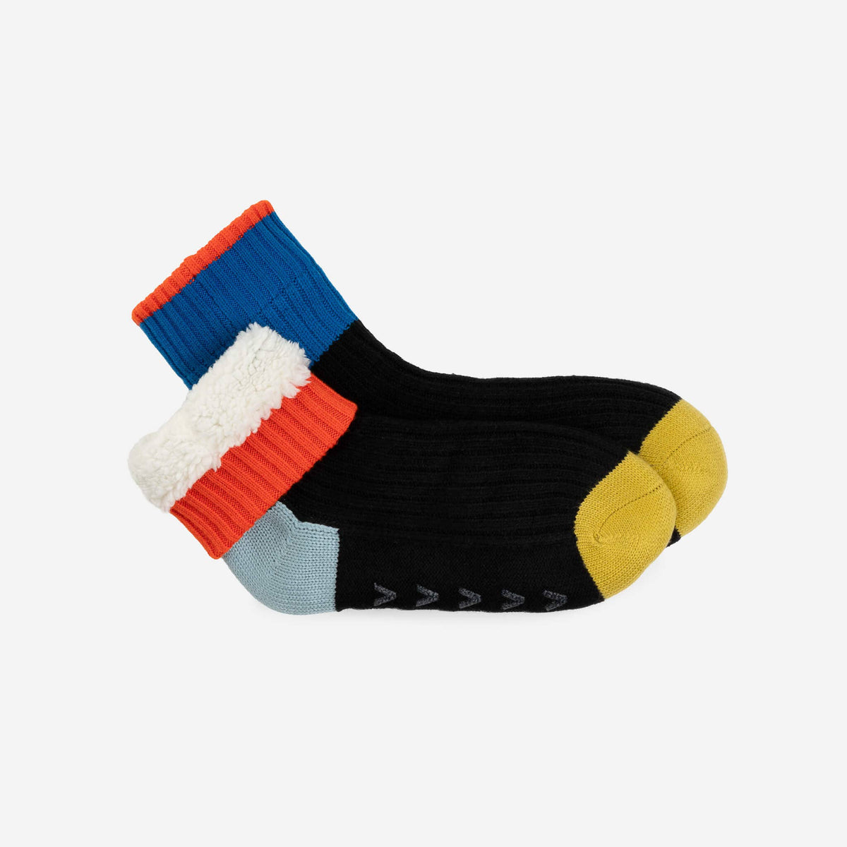 Minima Fleece Lined Knit House Socks Colorblock