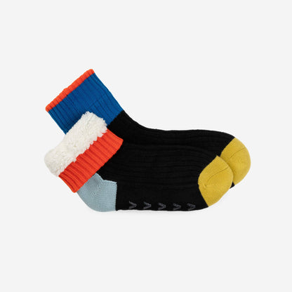 Minima Fleece Lined Knit House Socks Colorblock