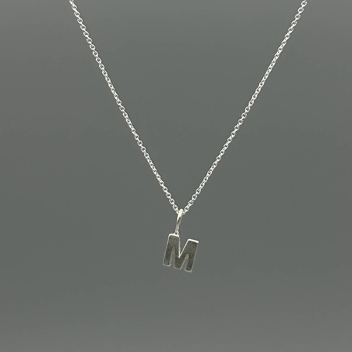 Sterling Silver Block-Letter Initial Necklace