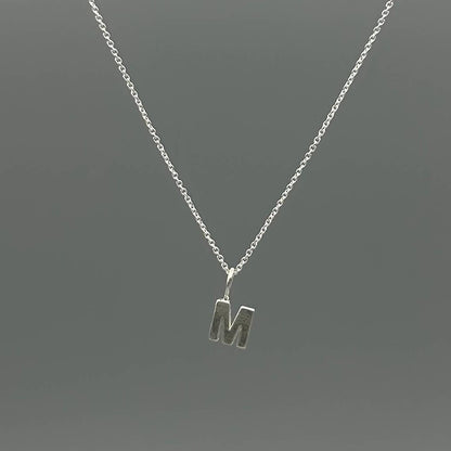 Sterling Silver Block-Letter Initial Necklace