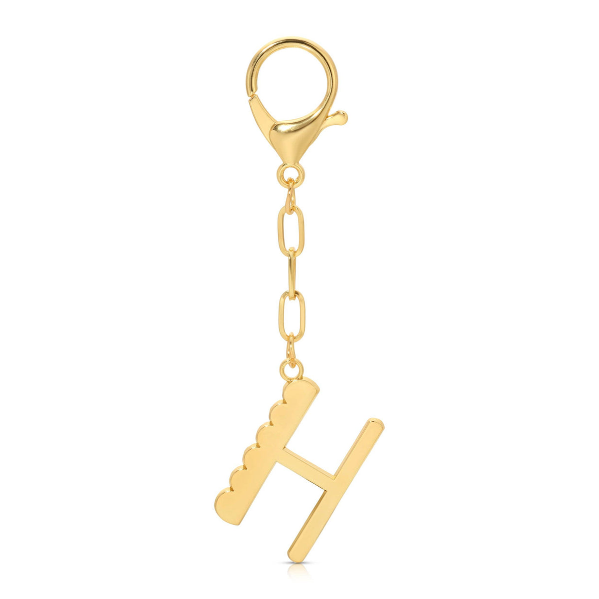 Initial H Enamel Bag Charm Keychain