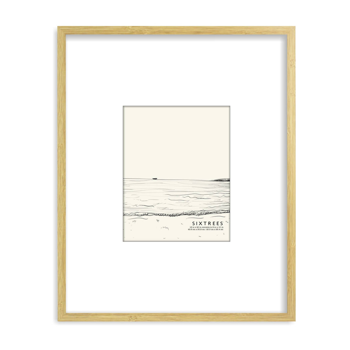 Matted Wood Picture Frame with Beveled Mat
