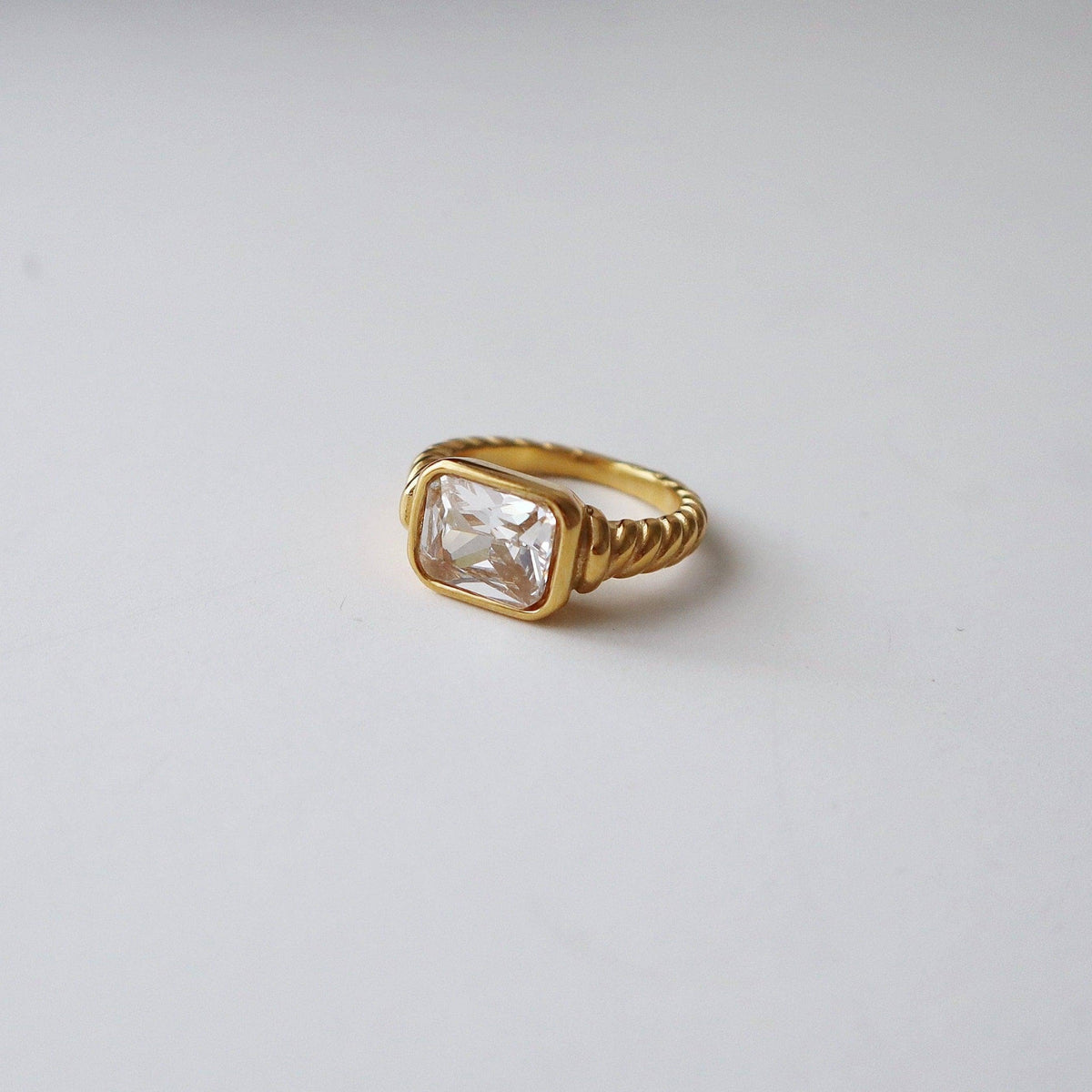 Waverly Zirconia Statement Ring Gold Plated