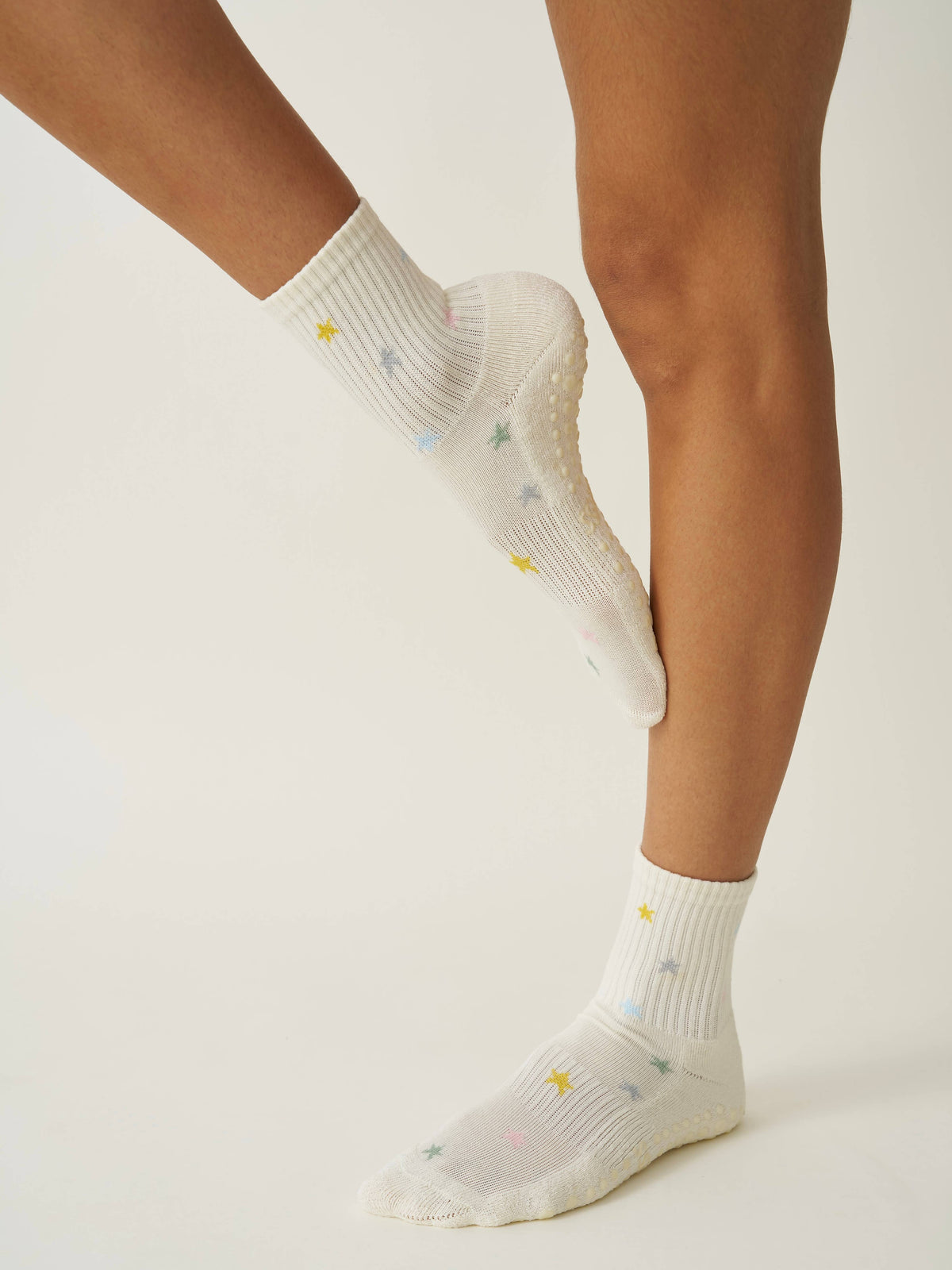 Star Print Organic Cotton Grip Socks