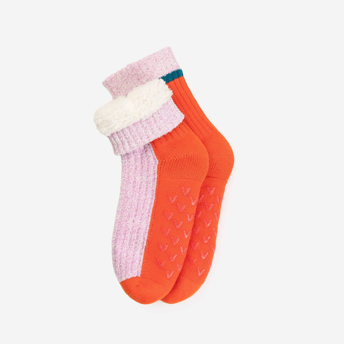 Color Ragg Fleece Lined Knit House Socks