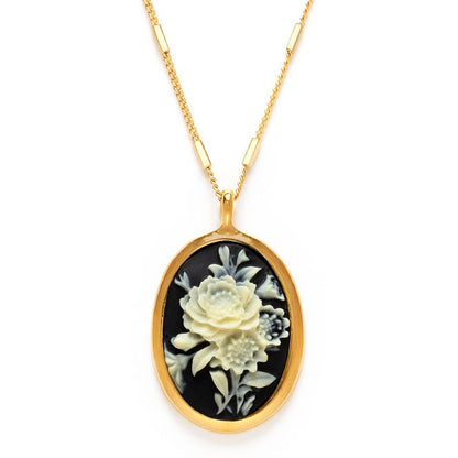 Gothic Rose Vintage Cameo Necklace