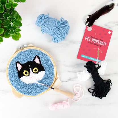 Cat Portrait Punch Needle Craft Kit