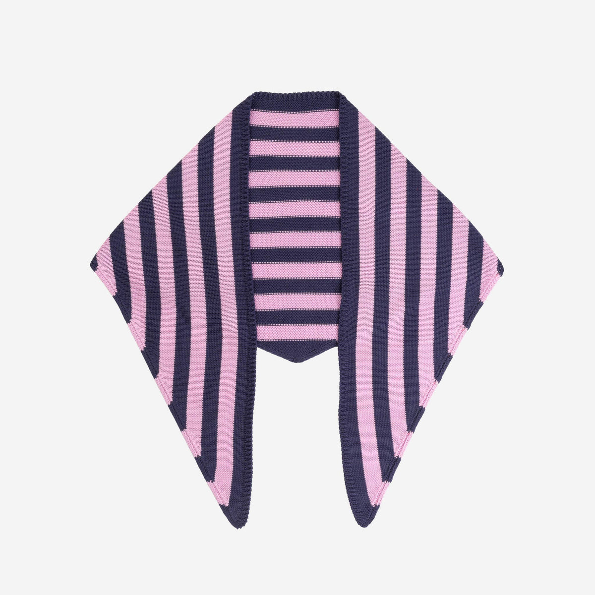 Simple Stripe Knit Triangle Scarf Neckerchief