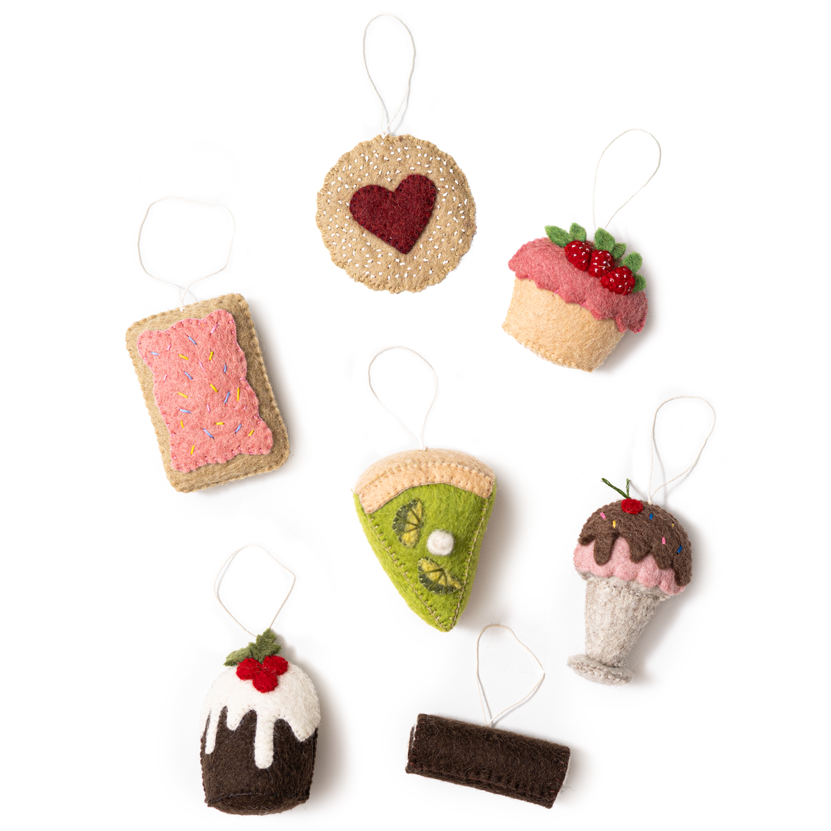 Sweet Treat Retro Felt Christmas Ornaments