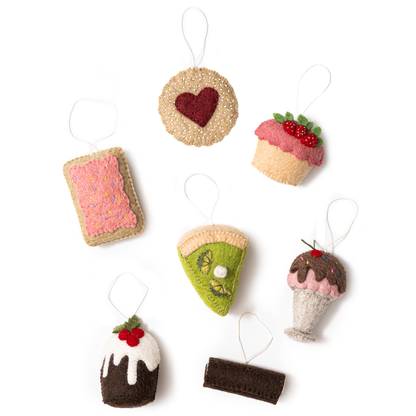 Sweet Treat Retro Felt Christmas Ornaments