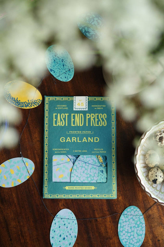 BLUE SPECKLED EGGS SEWN GARLAND