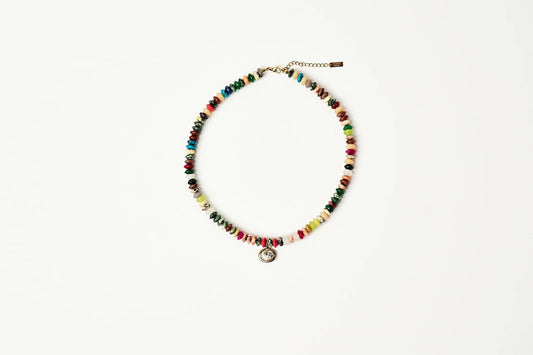Leddie Mixed Gemstone Charm Necklace