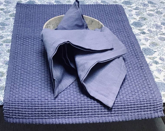 Tablemats Woven Homespun Solid French Blue