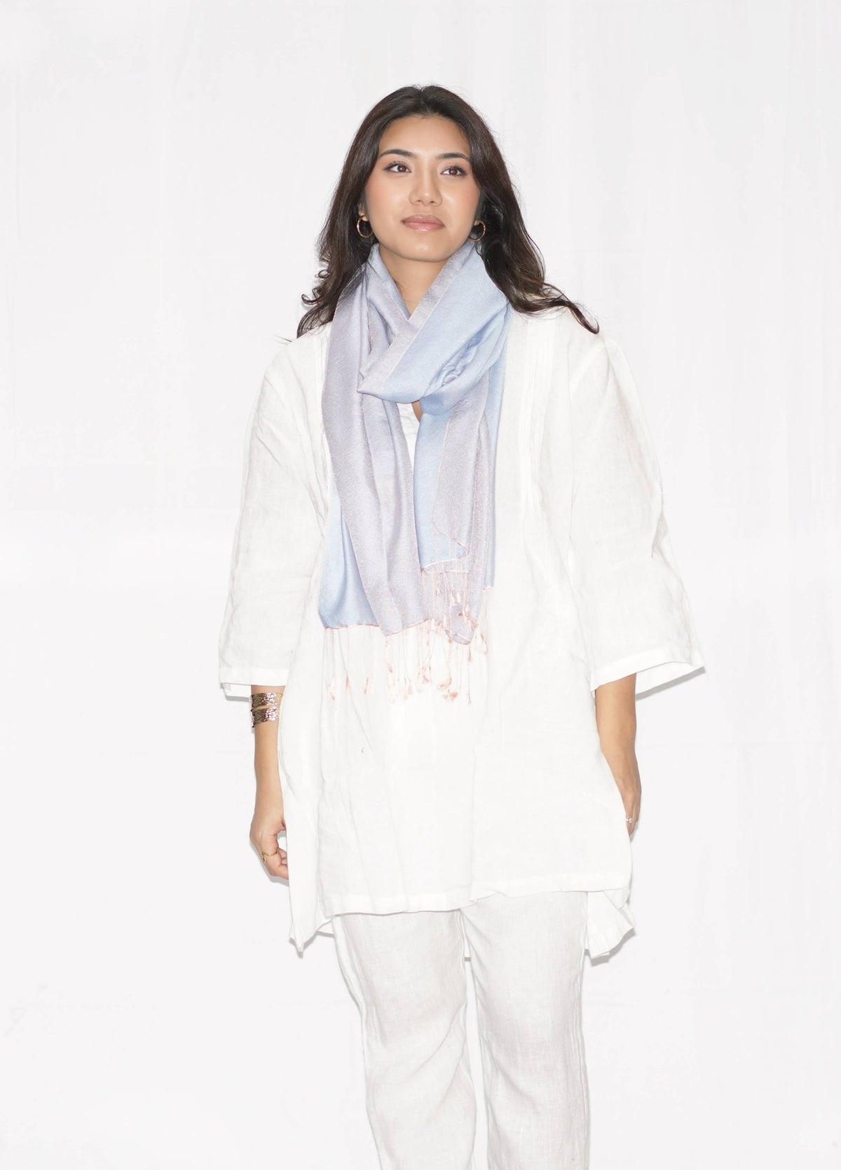 Baby Blue Silky Water Pashmina Scarf