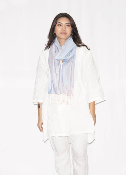 Baby Blue Silky Water Pashmina Scarf