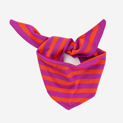 Simple Stripe Knit Triangle Scarf Neckerchief