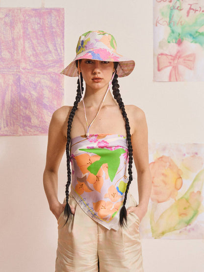 Cotton Reversible Sun Hat - Pink