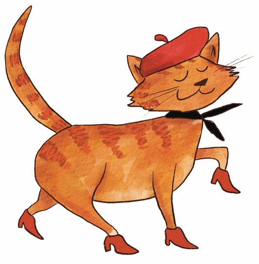 French Cool Cat Sticker