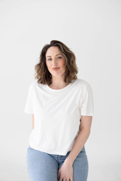 Boxy Crop Tee, White