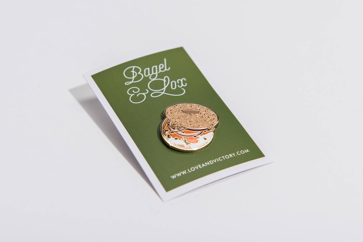 Bagel and Lox Enamel Pin Tiny Food Lapel Pin