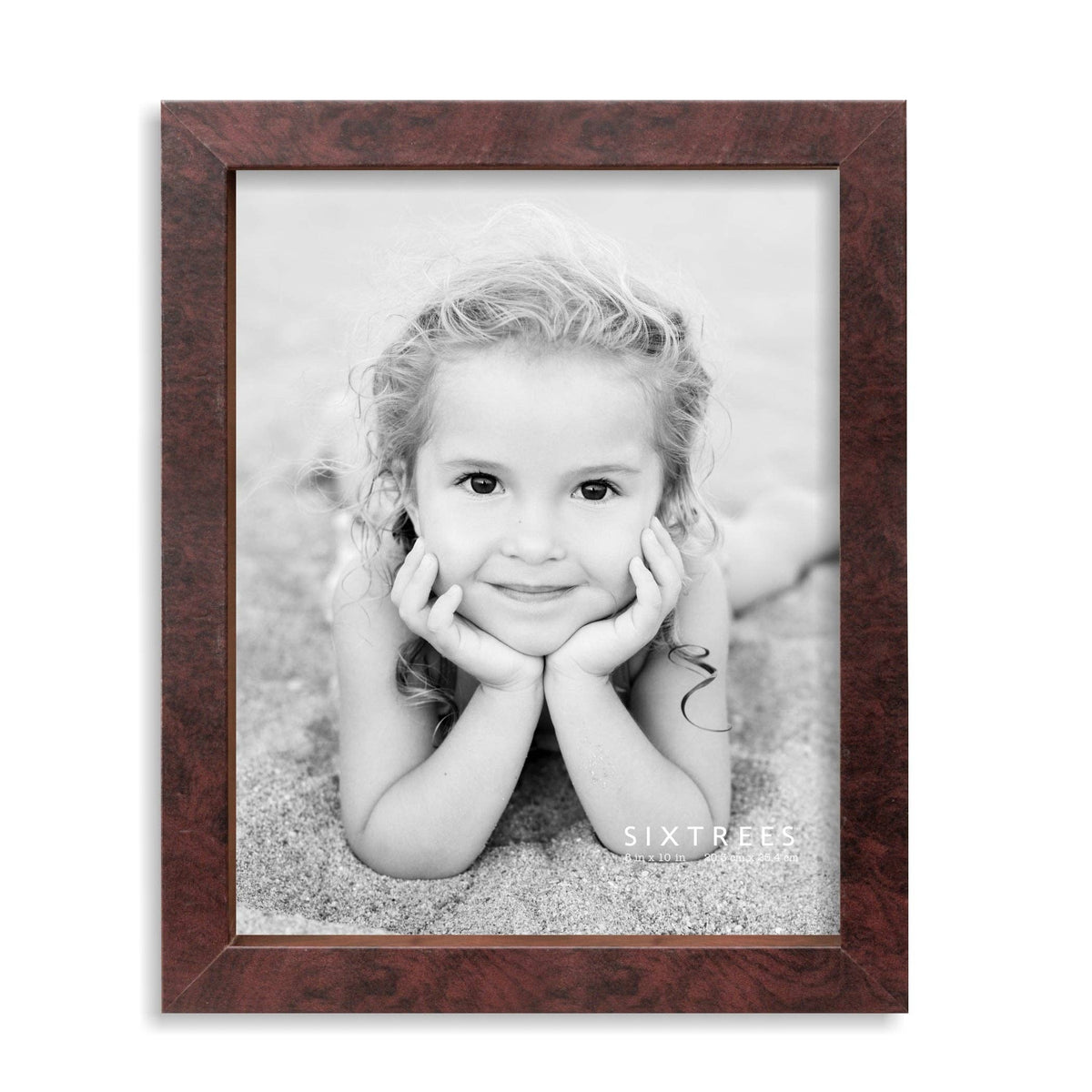 Burl Wood Finish Picture Frame with Real Glass