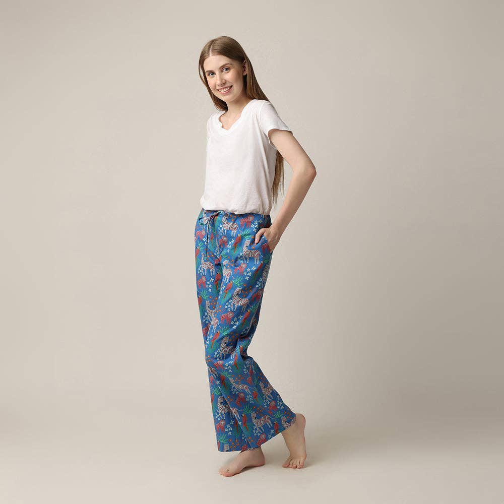 Safari Print Pajama Pants, Cotton PJ Bottoms