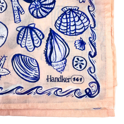 Seashore Print Cotton Bandana No. 141