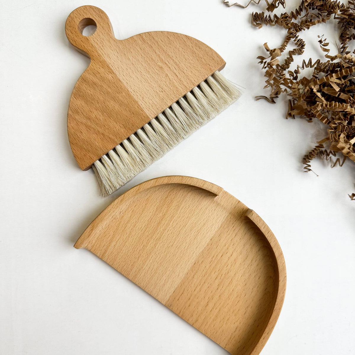 Wooden Mini Broom and Dustpan Set