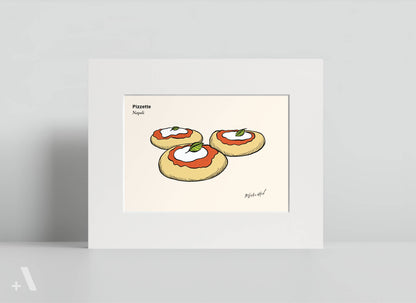 Pizzas of Italy Illustrated Art Print
