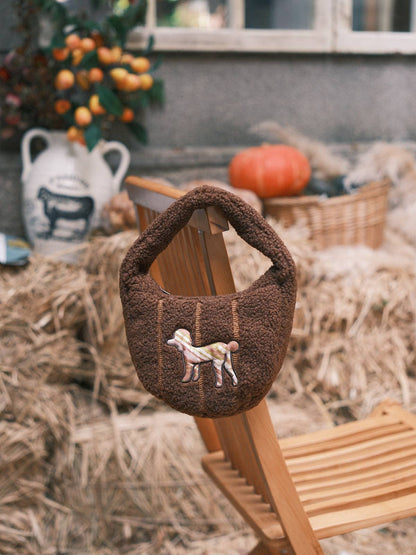 "Pan Pan" Half Moon Shearling Bag