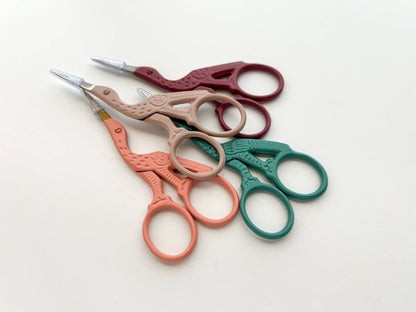 Bird scissors, small sewing scissors, stork scissors