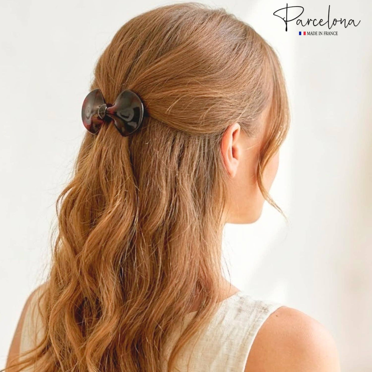 Small Bow Tortoise Shell Hair Barrette, Set of 2
