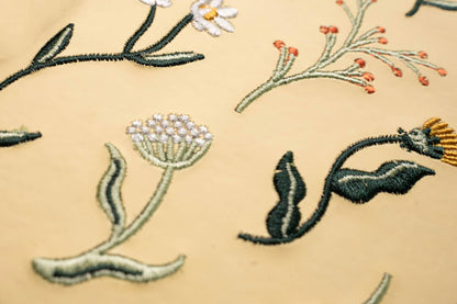 Butter Yellow Blooms Embroidered Journal Notebook