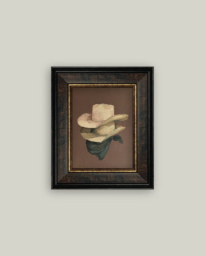 Stacked Hats Framed Fashion Wall Art