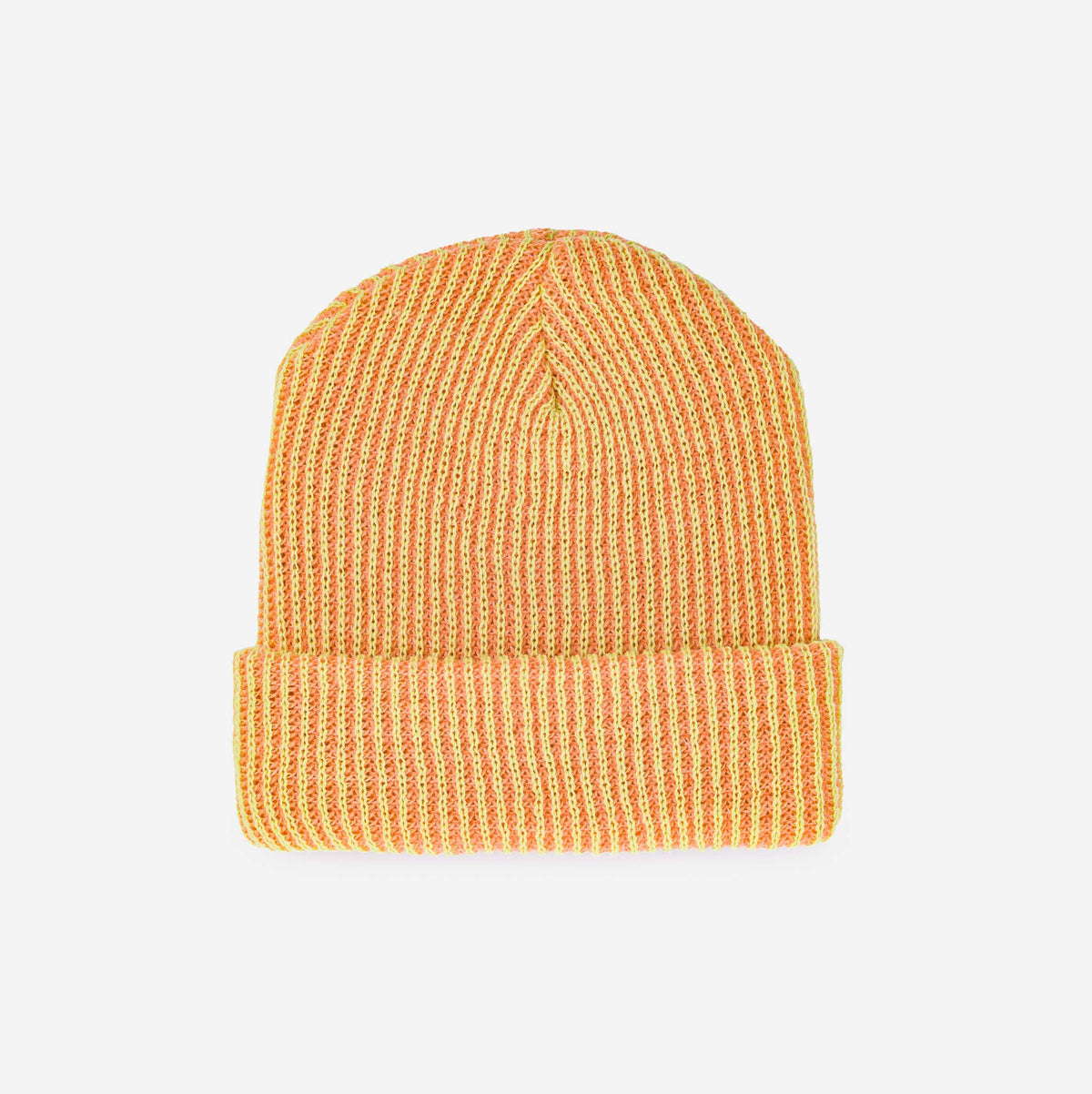 Two-Tone Rib Knit Beanie Unisex One Size