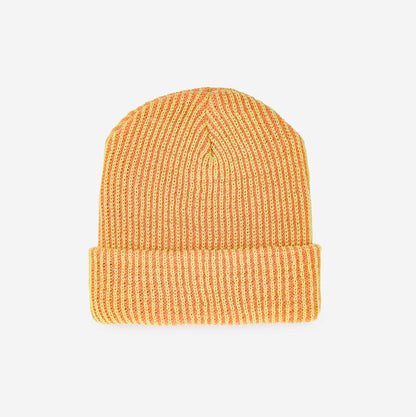 Two-Tone Rib Knit Beanie Unisex One Size