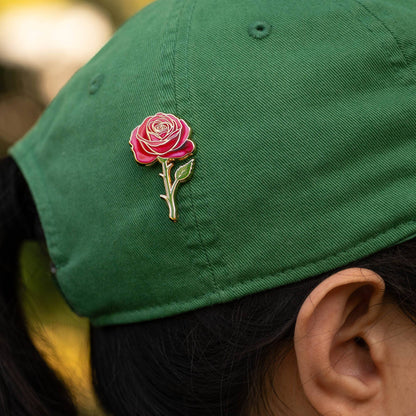 Red Rose Enamel Brooch Lapel Pin