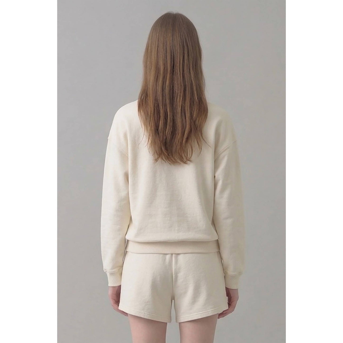 Cropped Cotton Terry Crewneck Sweatshirt