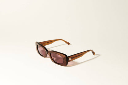 Iris - Clear Brown Rectangular Sunglasses