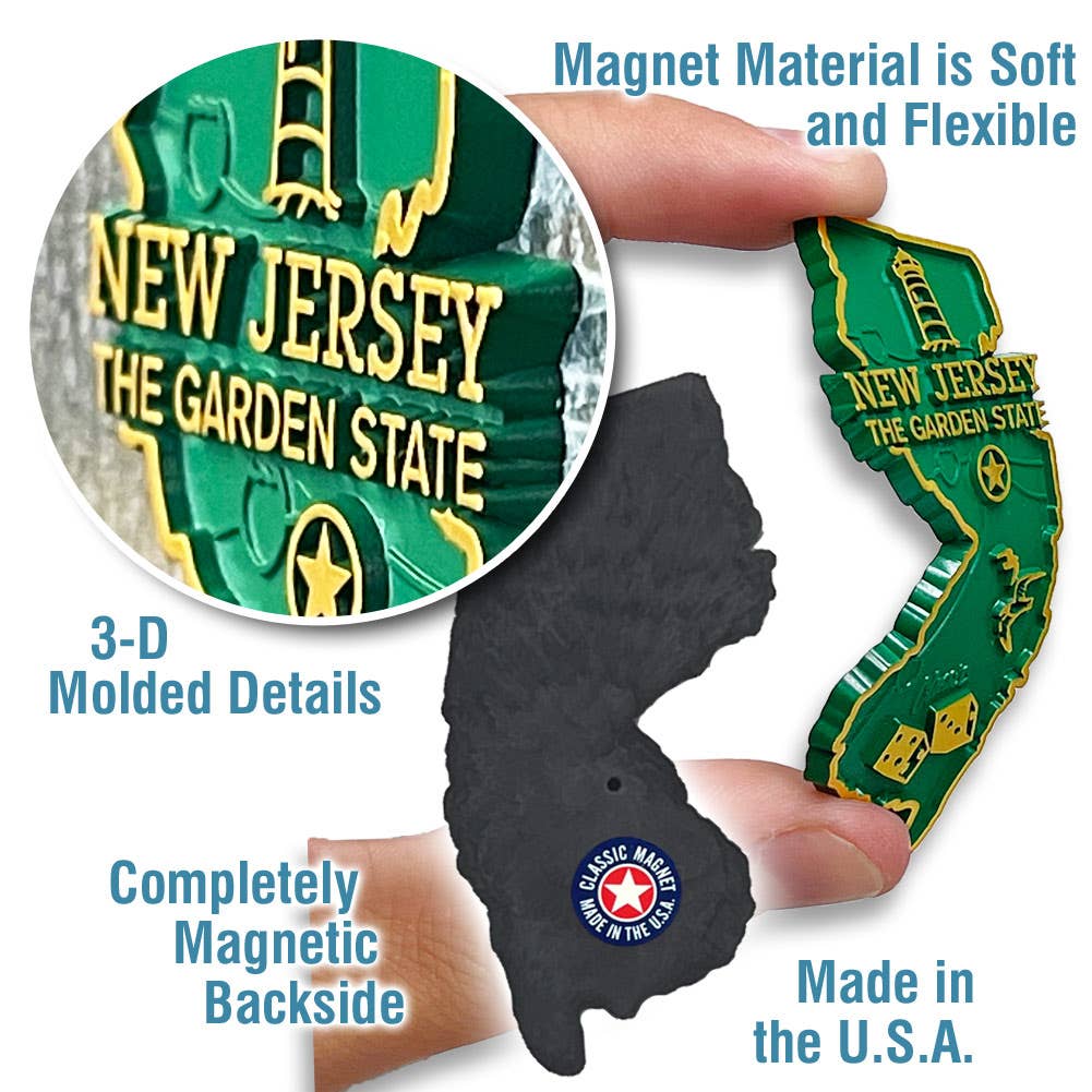 New Jersey State Map Magnet