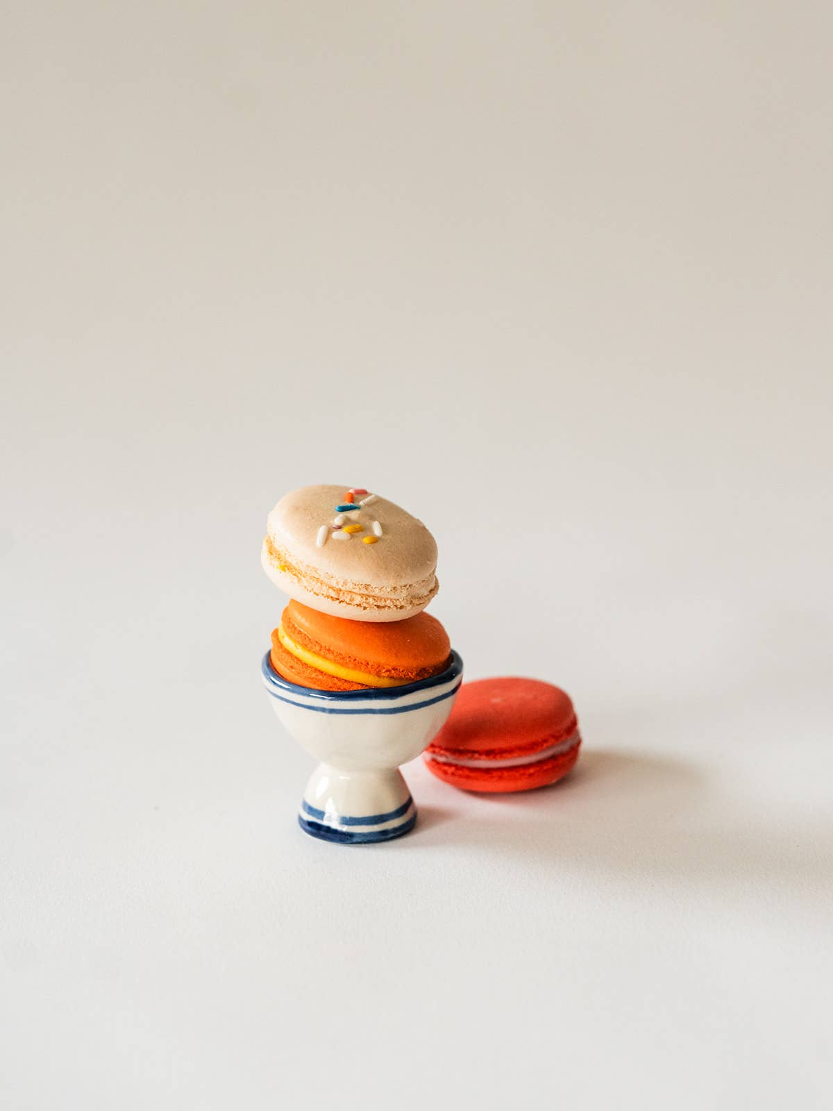 Striped Rim Ceramic Egg Cup
