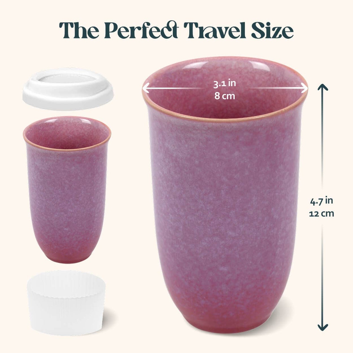AstralBloom 12oz Ceramic Travel Mug with Lid