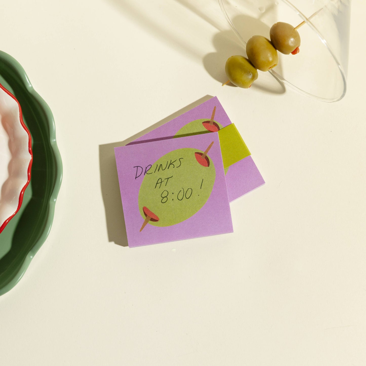 Olive Sticky Notes Pad
