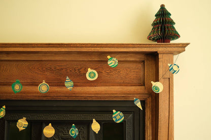Christmas Ornaments Sewn Paper Garland 3 Meters